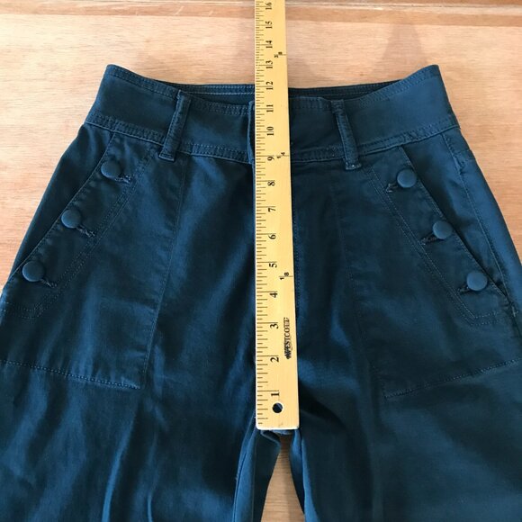 DL1961 Hepburn Wide Leg Pants Women 26 Blue High Rise Button Accent Stretch - Picture 9 of 16